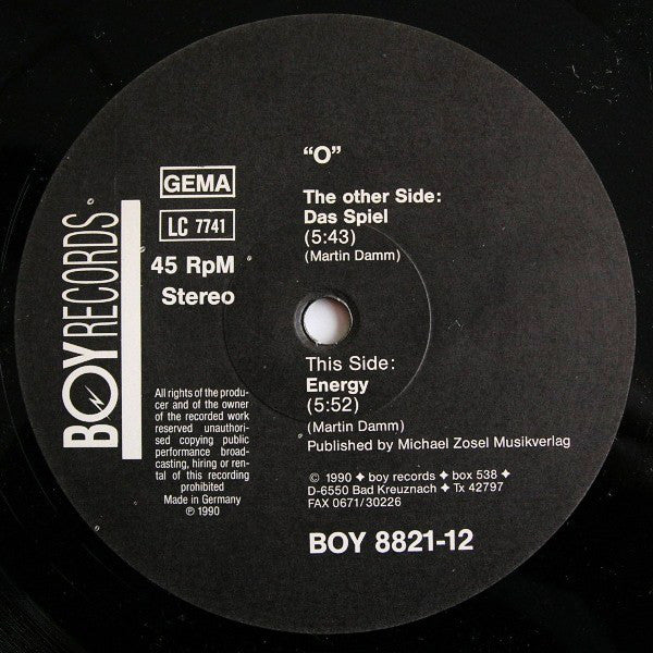 "O" : Das Spiel (12")