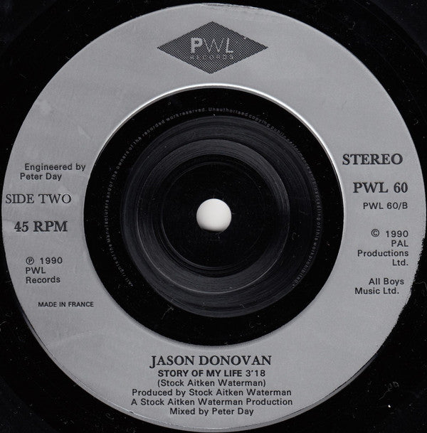 Jason Donovan : Rhythm Of The Rain (7", Single, Sil)
