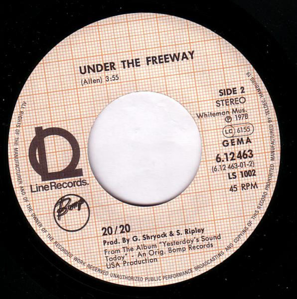 20/20 : Giving It All / Under The Freeway (7", Single)