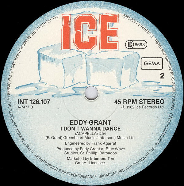 Eddy Grant : I Don't Wanna Dance (12", Maxi)