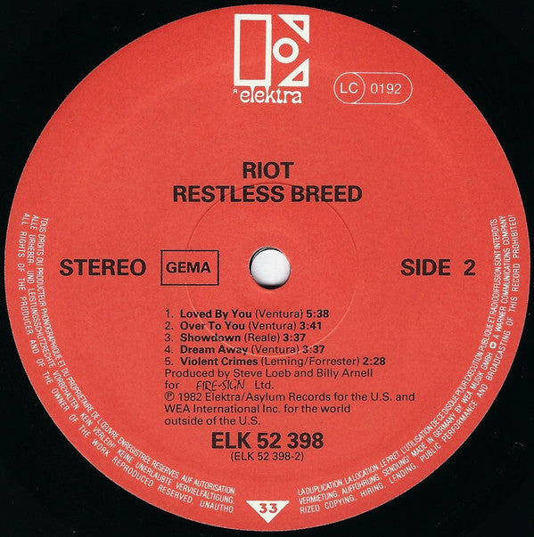 Riot (4) : Restless Breed (LP, Album)