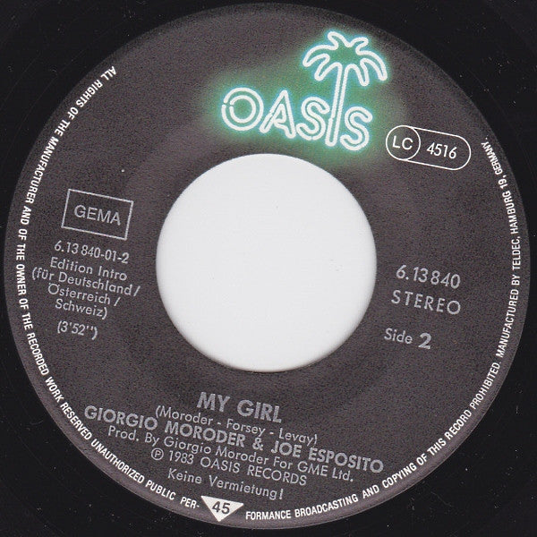 Giorgio Moroder & Joe Esposito : A Love Affair (7", Single)