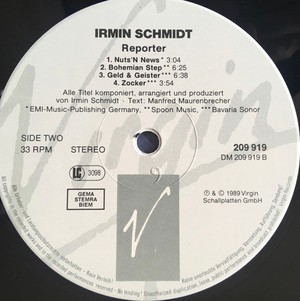 Irmin Schmidt : Filmmusik Vol. 5 (LP, Album)