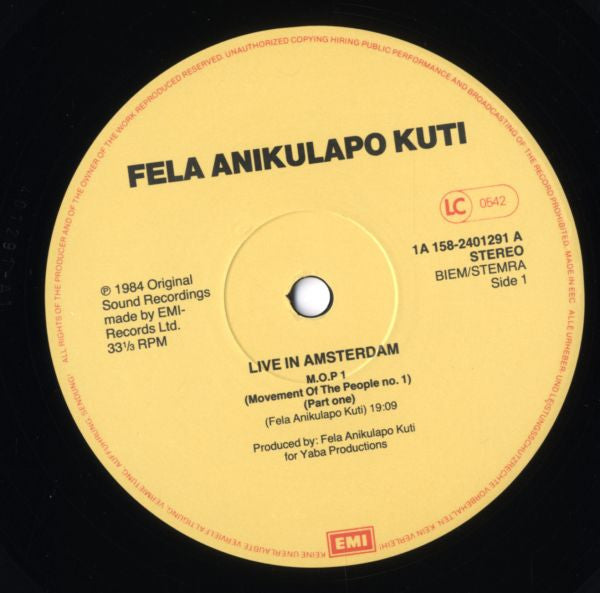 Fela Anikulapo Kuti*, Egypt 80 : Live In Amsterdam (2xLP, Album, Gat)