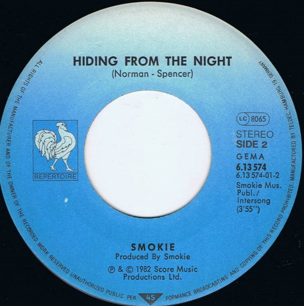 Smokie : Number On My Wall (7", Single)