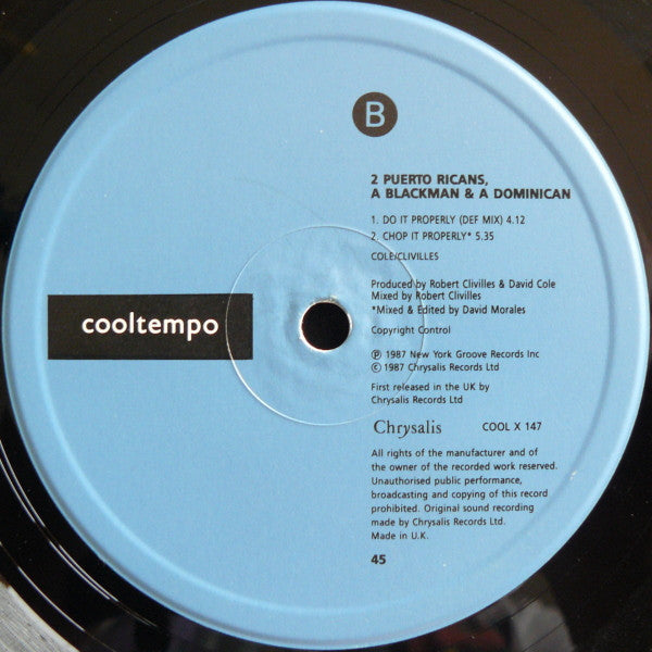 2 Puerto Ricans, A Blackman, And A Dominican* : Do It Properly (12")