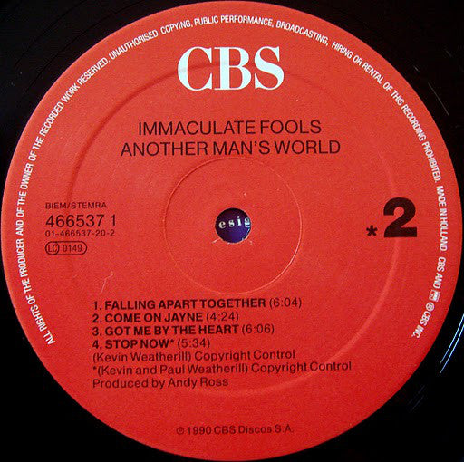 Immaculate Fools : Another Man's World (LP, Album)