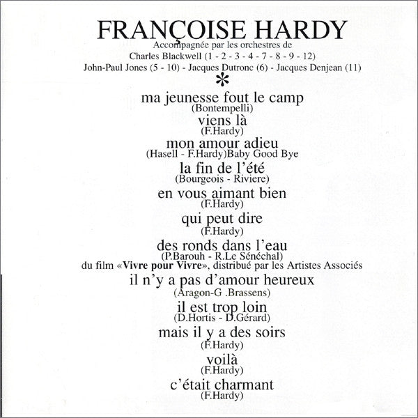 Françoise Hardy : Ma Jeunesse Fout Le Camp… (CD, Album, RE)