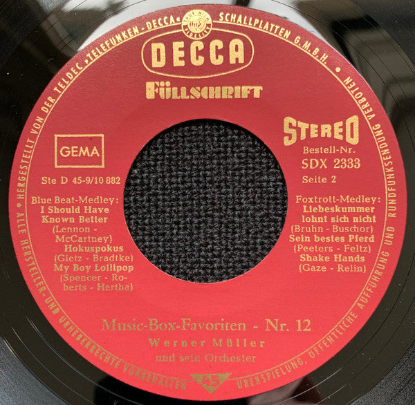 Werner Müller Und Sein Orchester : Music-Box-Favoriten Nr. 12 (7", EP)