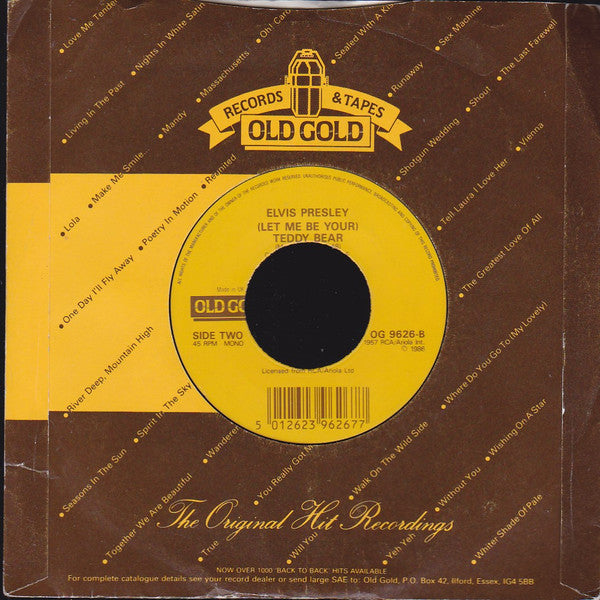Elvis Presley : Love Me Tender / (Let Me Be Your) Teddy Bear (7", Single, Mono, RE)