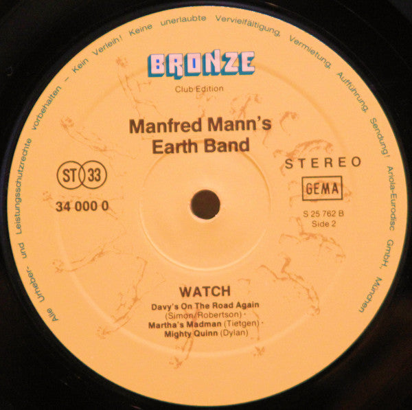 Manfred Mann's Earth Band : Watch (LP, Album, Club, Son)