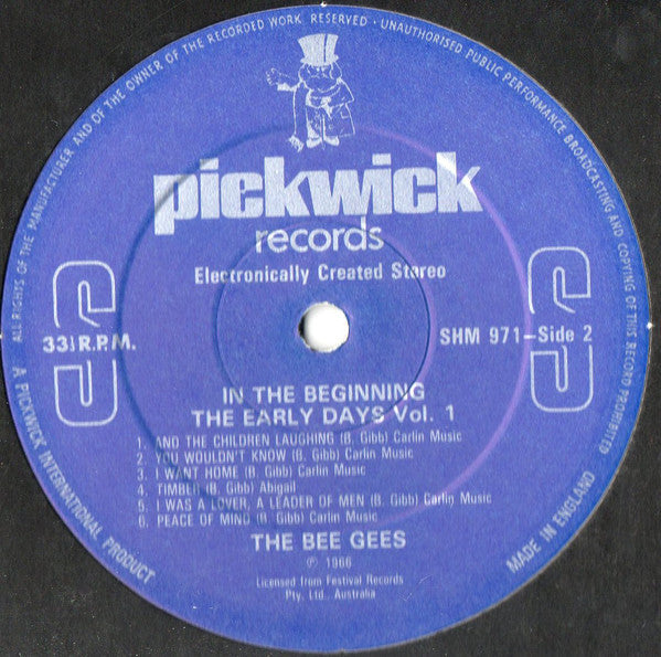 Bee Gees : In The Beginning - The Early Days Vol. 1 (LP, Comp)