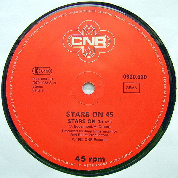 Stars On 45 : Stars On 45 (Special Long Version) (12", Maxi)