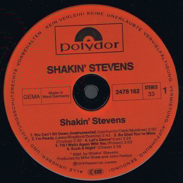 Shakin' Stevens : Shakin' Stevens (LP, Album)