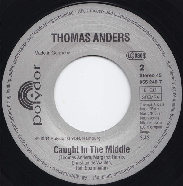 Thomas Anders : The Love In Me (7", Single)