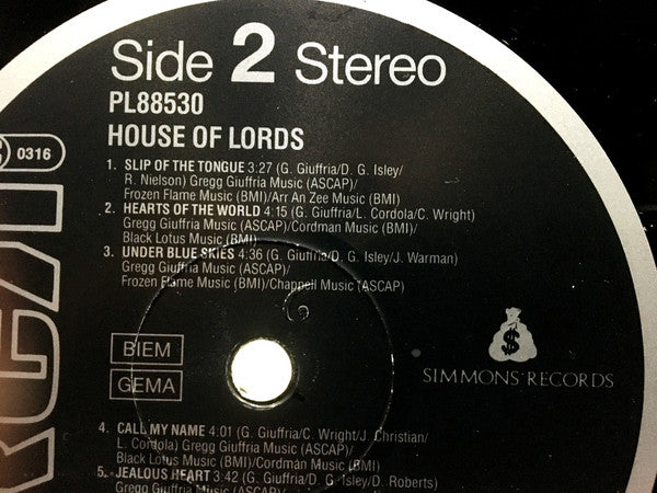 House Of Lords (2) : House Of Lords (LP, Album)