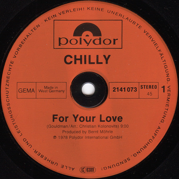 Chilly : For Your Love (12", S/Sided, Maxi)