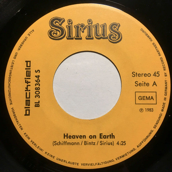 Sirius (43) : Heaven On Earth (7", Single)