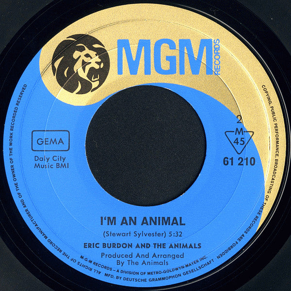 Eric Burdon And The Animals* : Ring Of Fire / I'm An Animal (7", Single)