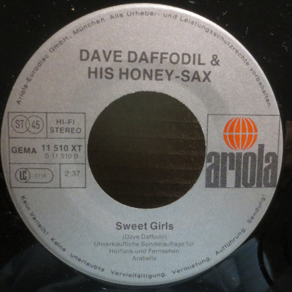 Dave Daffodil & His Honey Sax* : Hush Puppies (7", Single, Promo, S/Edition)