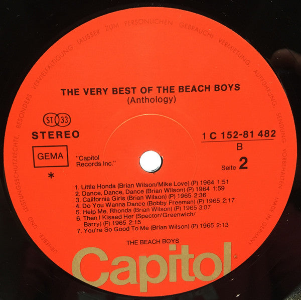The Beach Boys : The Very Best Of The Beach Boys (Anthology 1963-69) (2xLP, Comp, Duo)