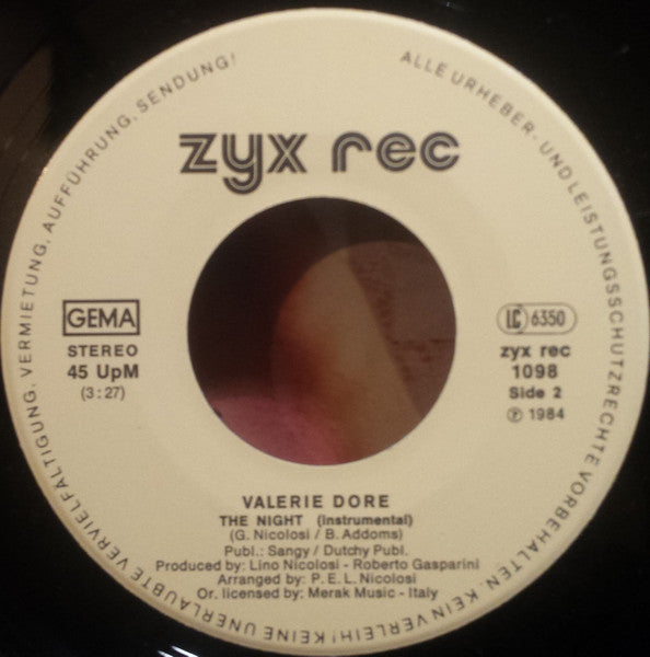Valerie Dore : The Night (7", Single)
