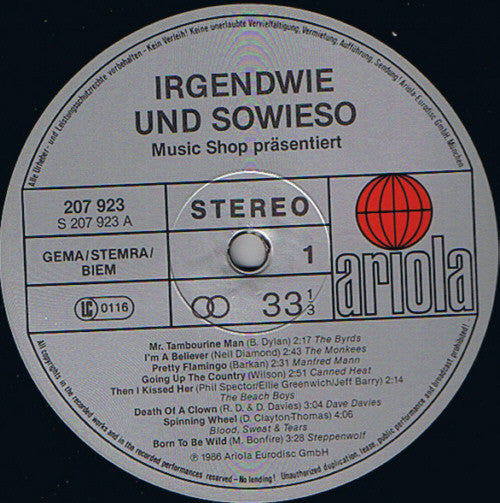 Various : Music Shop Präsentiert: Irgendwie Und Sowieso (LP, Comp)