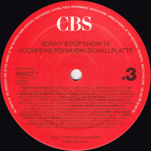 Various : Ronny's Pop Show 15 (Hochfeine Pop-Musik-Schallplatte) (2xLP, Comp)