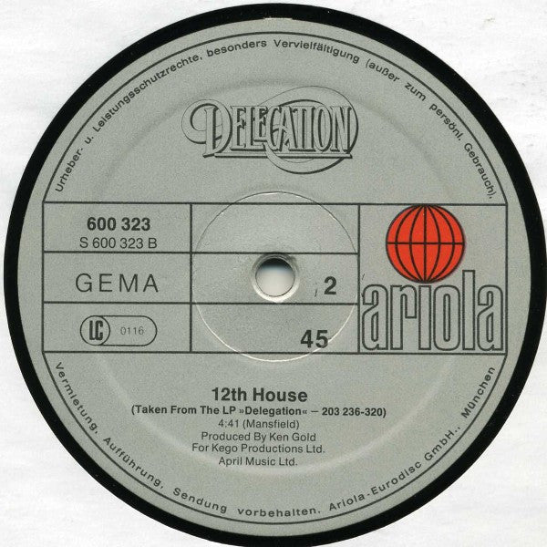 Delegation : I Wantcha' Back / 12th House (12", Single)
