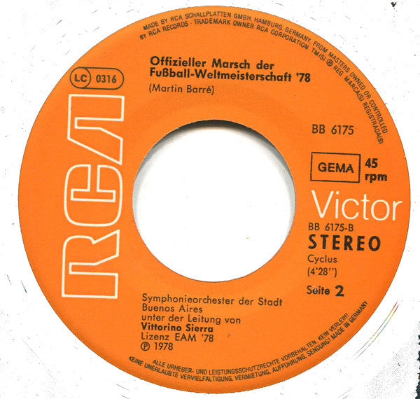 Ennio Morricone Und Sein Orchester* : El Mundial (7", Single)