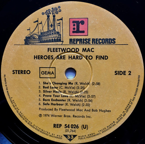 Fleetwood Mac : Heroes Are Hard To Find (LP, Album, No )