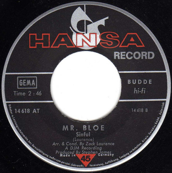 Mr. Bloe : Groovin' With Mr. Bloe (7", Single)