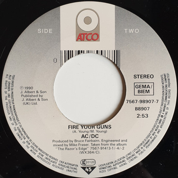 AC/DC : Thunderstruck (7", Single, Lar)
