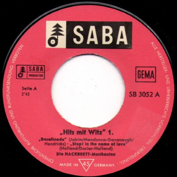 Die Hackbrettmusikanten : Hits Mit Witz (7")