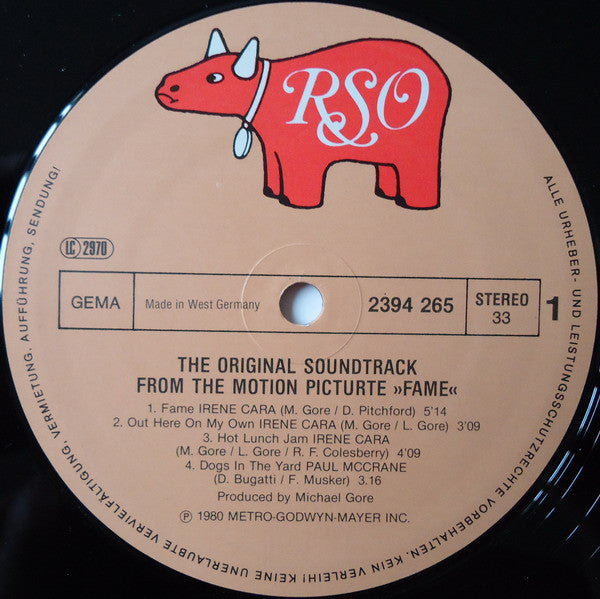 Various : Fame (The Original Soundtrack From The Motion Picture) (LP, Album, Gat)