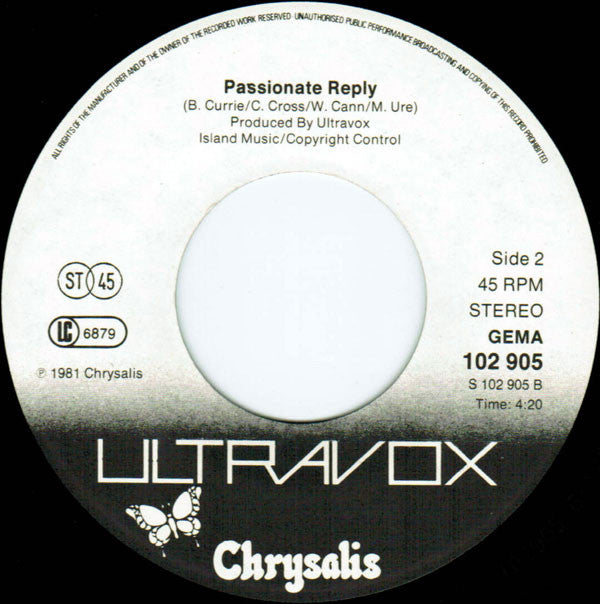 Ultravox : Vienna (7", Single)