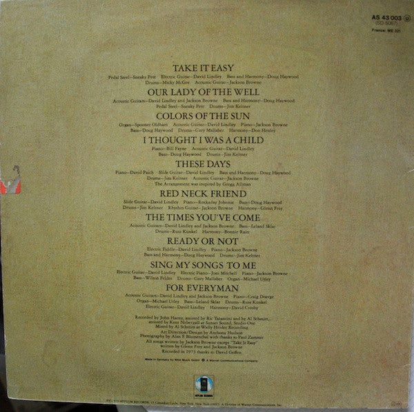 Jackson Browne : For Everyman (LP, Album, RE)