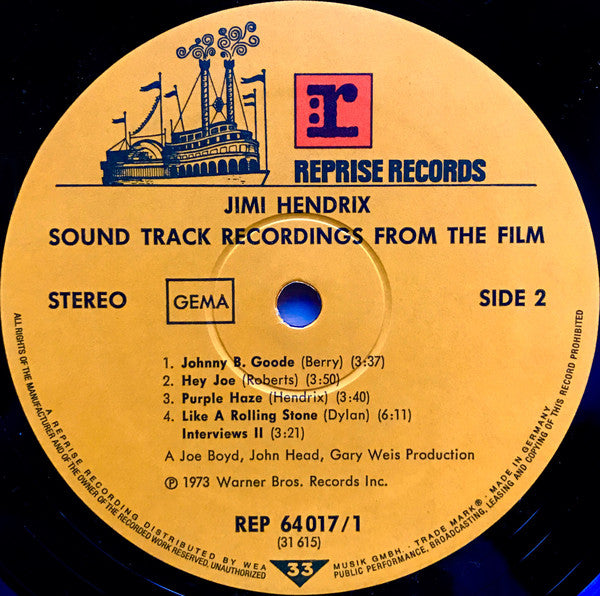 Jimi Hendrix : Sound Track Recordings From The Film "Jimi Hendrix" (2xLP)