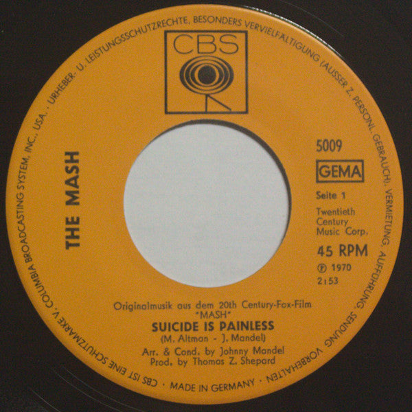 The Mash : Suicide Is Painless (7", Single)