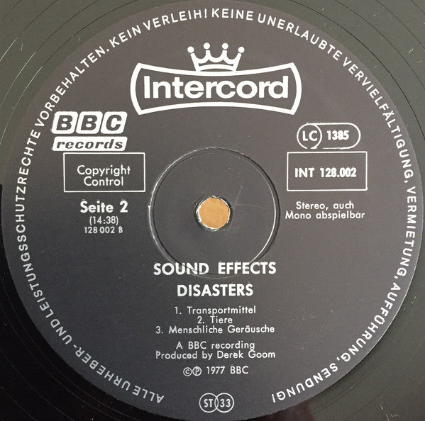 No Artist : Sound Effects: Disasters (LP)