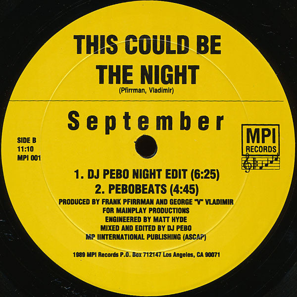 September (6) : This Could Be The Night (12", Single)