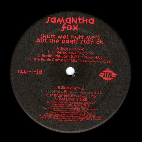 Samantha Fox : (Hurt Me! Hurt Me!) But The Pants Stay On (12")