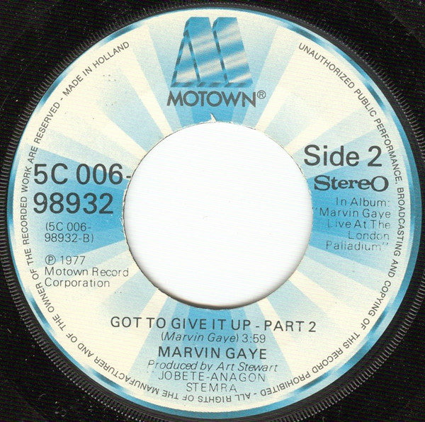 Marvin Gaye : Got To Give It Up - Part 1 / Got To Give It Up - Part 2 (7", Single)
