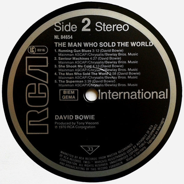 David Bowie : The Man Who Sold The World (LP, Album, RE)