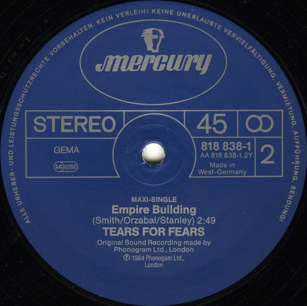 Tears For Fears : Mothers Talk (Extended Version) (12", Maxi)