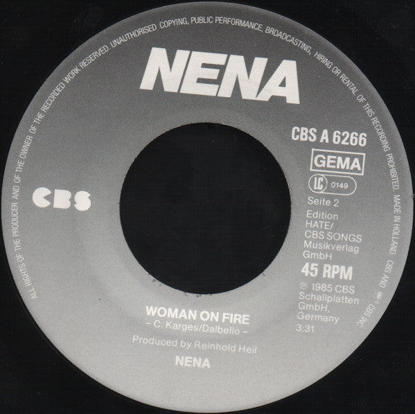 Nena : Feuer Und Flamme (7", Single)