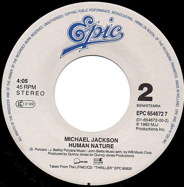 Michael Jackson : Leave Me Alone (7", Single)