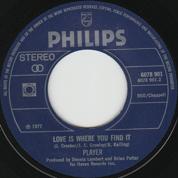 Player (4) : Baby Come Back (7", Single)