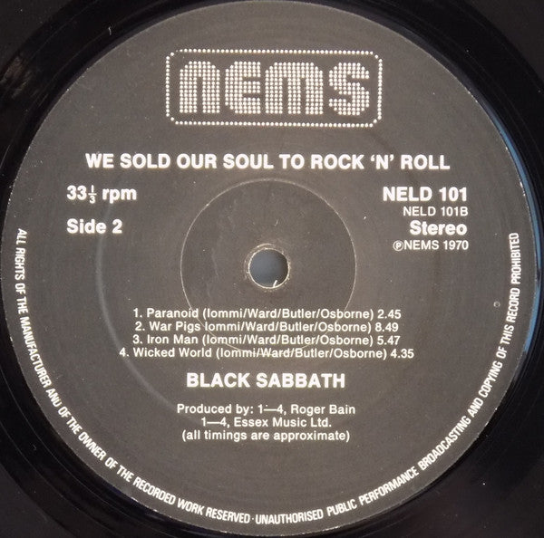 Black Sabbath : We Sold Our Soul For Rock 'N' Roll (2xLP, Comp)