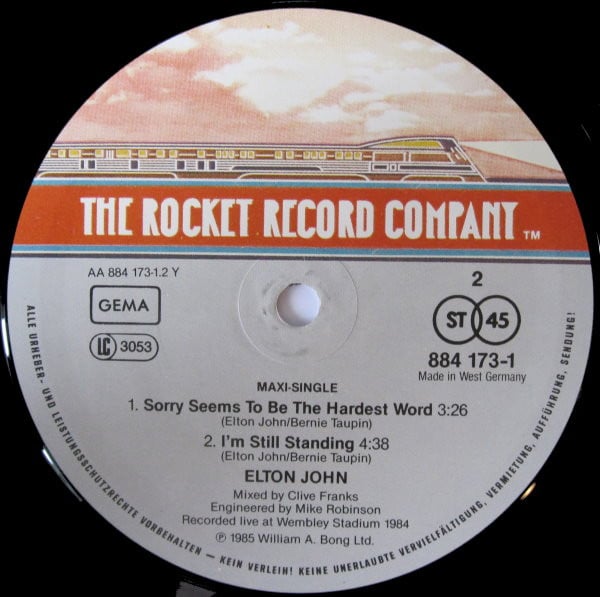 Elton John : Nikita (12", Maxi)